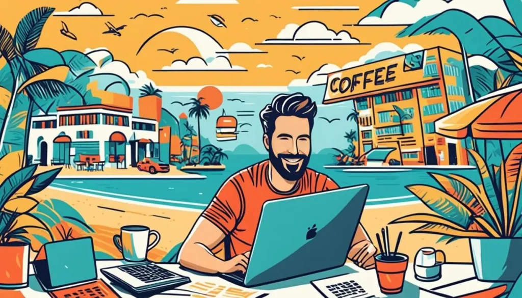 freelancer sorrindo olhando para o notebook