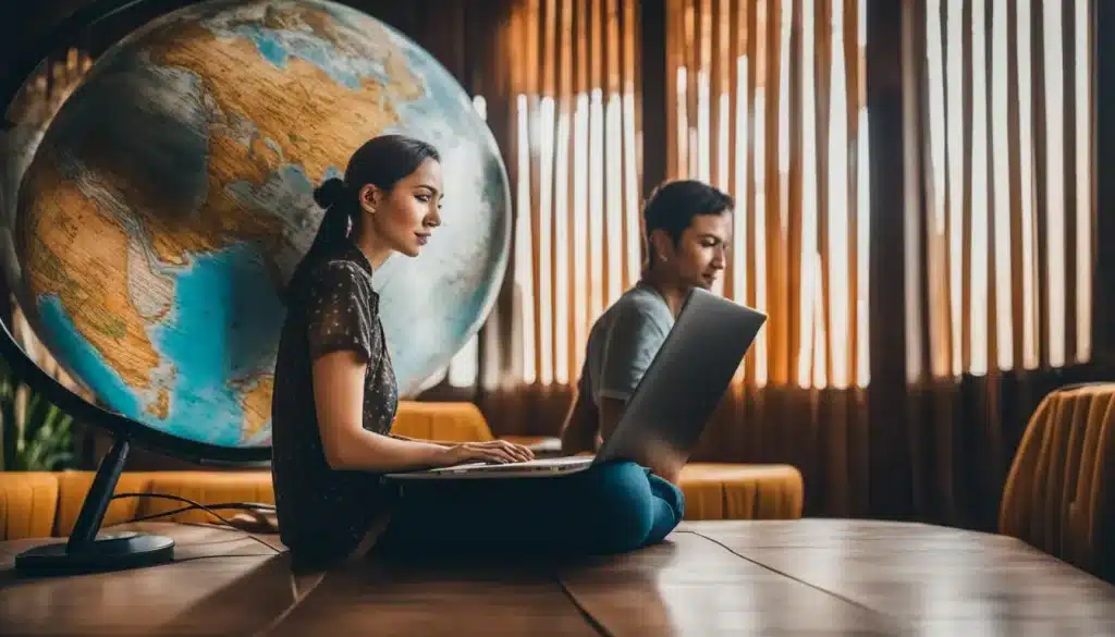 2 pessoas sentada com laptops no colo em uma sala