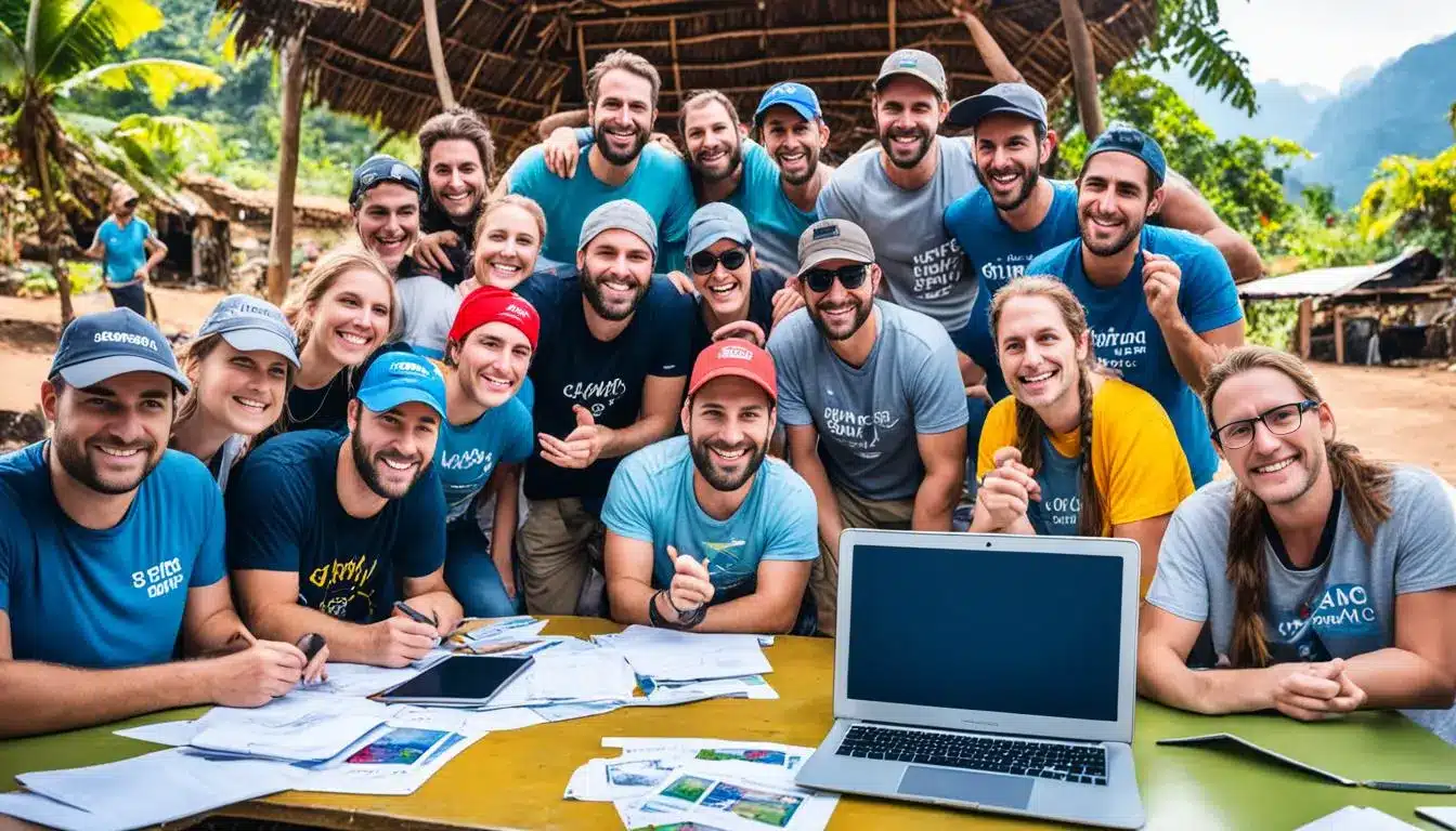 nômades digitais participando de programas de voluntariado